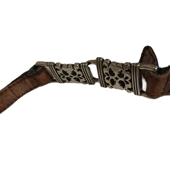 Brighton Vintage two tone handbag, brown / black , silver handle insets 11”x9x4” - Picture 3 of 8